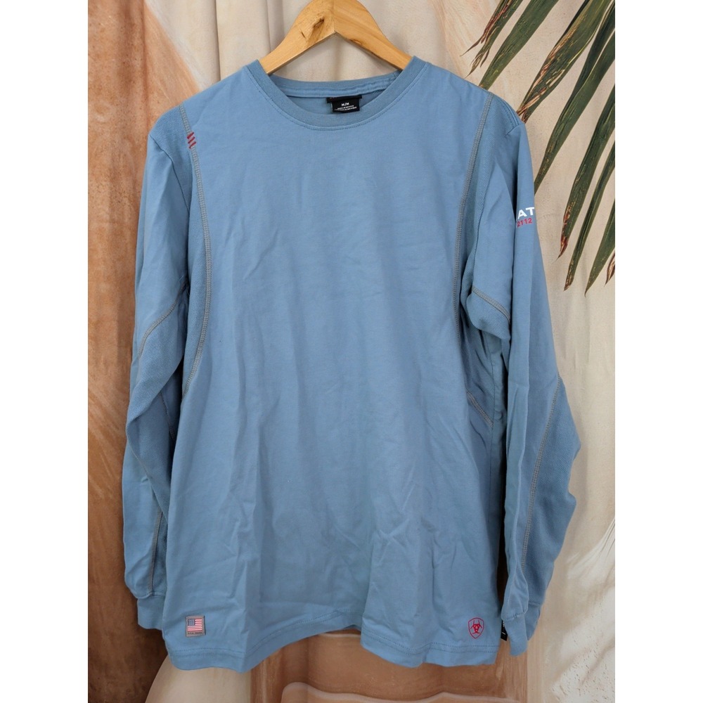 Ariat FR AC Crew Long Sleeve T Shirt in Steel Blue